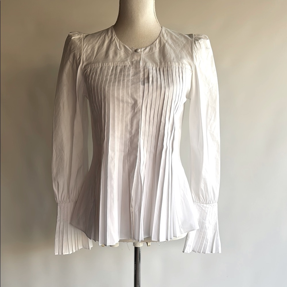 CO Pleated Button Up Top - sz S